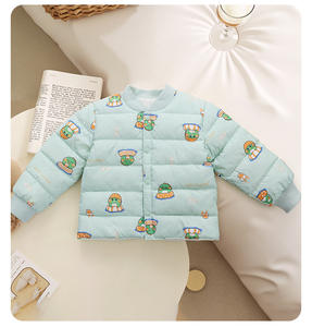 MAM2909 - <span class=keywords><strong>Manteau</strong></span> en coton doublé automne-hiver pour garçons et filles, fermeture à simple boutonnage, chaud et décontracté, motif imprimé pour bébé - Product Image 4