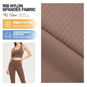 Skin Friendly Lightweight Polyamide Spandex Knitted Rib Rib Nylon Spandex Fabric for Fitness Clothes - Product Image 1