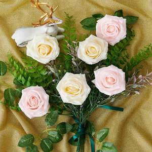 Décoration de mariage, arrangement floral artificiel, tête de fleur en soie rose pour la décoration de la maison et des fêtes, panneau floral - Product Image 4