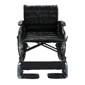 Fauteuil roulant manuel en acier haute teneur en carbone, noir, léger, pliable, pour personnes âgées, usage médical et massage. - Product Image 5