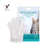 Gants de nettoyage pour animaux de compagnie, lingettes jetables sans rinçage, lavage SPA pour chiens, chats, bouche, corps, pattes, toilettage, lot de 6