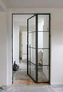 Porte double en acier sur mesure haut de gamme, style rétro français, pour <span class=keywords><strong>cuisine</strong></span>, balcon, intérieur, <span class=keywords><strong>salon</strong></span>, chambre, hôtel - Product Image 3