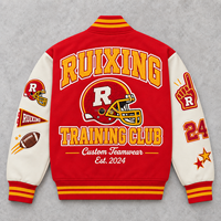 Fabricant de vestes Letterman en cuir, vestes de baseball universitaires brodées sur mesure, vêtements d'équipe, streetwear