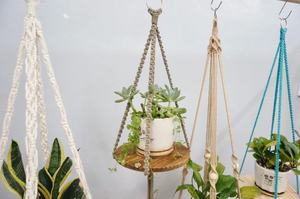 Étagère en bois contemporaine plante cintre macramé souche suspendu jardinière support Boho jardin décor ferme flottant étagère cadeau pour - Product Image 2