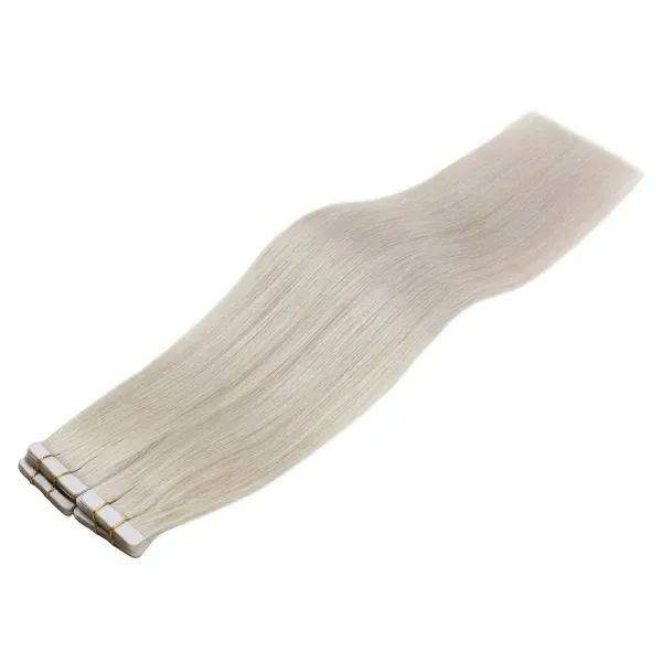 Chất lượng hàng đầu 12A Trinh tóc trắng màu vàng Châu Âu cabello humano tự nhiên Băng vô hình trong phần mở rộng tóc người