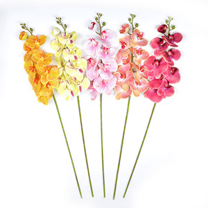 Orquídeas artificiales con estampado 3D, decoración de boda, 9 cabezas, tacto Real - Product Image 3