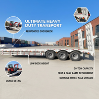 Semi-remorque surbaissée en acier à 3/4/5/6/7 essieux avec une capacité de charge de 60T-150T pour le transport d'équipements et de machines lourdes