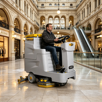 Autolaveuse autoportée à batterie avec double brosse pour usage commercial