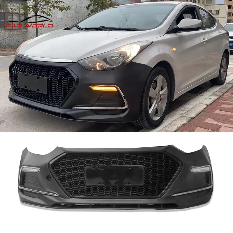 Car Face Kit For Hyundai 2011 2015 Elantra Upgrade To 2016 Front Bumper 2012 Elantra Car Body kit Injection PP Plastic Materia