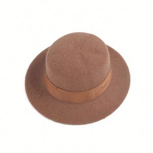 2024 Autumn Fall Winter New Simple Wool Knitted Fedora <b>Hat</b> British Vintage Flat Top <b>Hat</b> <b>for</b> Women Dress - Product Image 5