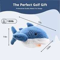 Housse de tête de club de golf en peluche amusante en forme de requin de dessin animé, cadeau, en stock