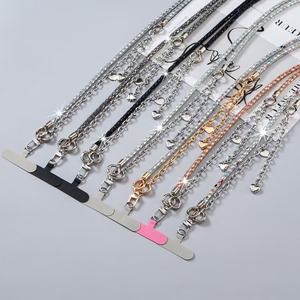 闪闪发光的6毫米手机长款短手机套珠链手机挂绳斜跨手机手腕钥匙扣挂绳颈带女孩 - Product Image 3