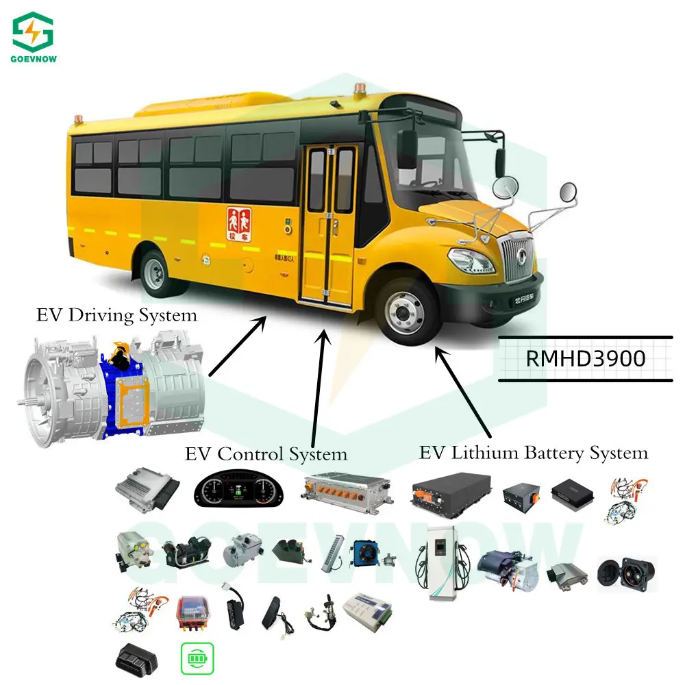 Kit konversi mobil listrik kuat, untuk sekolah bus 10.5m RMHD3900 model motor Duel dengan baterai VCU kit lengkap dengan motor AC