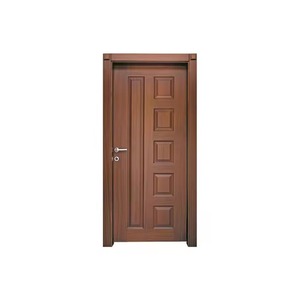 Porte de chambre en bois massif, style minimaliste européen, isolation acoustique, ouverture plate, porte battante manuelle, ensemble de porte complet - Product Image 5