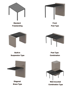 Pergola en aluminium Pergola extérieure en métal avec auvent réglable Cadre renforcé <span class=keywords><strong>Abri</strong></span> extérieur pour <span class=keywords><strong>jardin</strong></span> et terrasse - Product Image 5