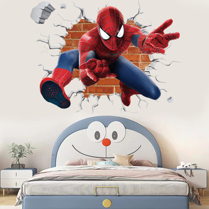 Autocollants muraux <span class=keywords><strong>3D</strong></span> en PVC <span class=keywords><strong>Spiderman</strong></span> pour chambre d'enfant, décoration de la maison, autocollants muraux DIY, art déco, art mural de film - Product Image 5
