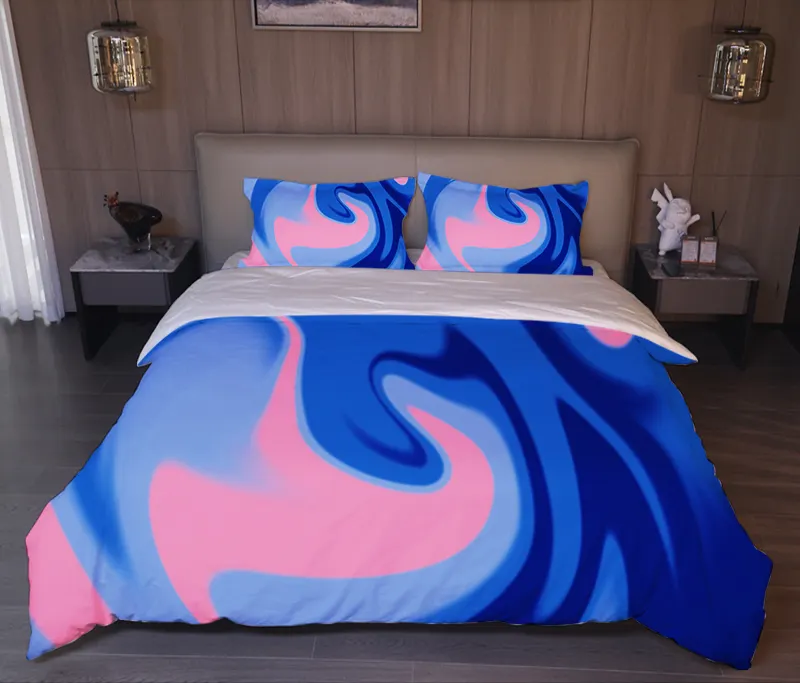 Set selimut penutup Duvet serat halus remaja harga rendah pabrik Set desain Digital cetak disesuaikan Set tempat tidur