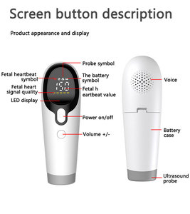 Monitor de Frecuencia Cardíaca Fetal Doppler Ultrasónico, Detector de <span class=keywords><strong>Latidos</strong></span> del Corazón del Bebé para el Hogar, Monitor Fetal Doppler Portátil para el Hogar - Product Image 6