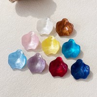 Breloques en résine nacrées colorées en forme de feuille de lotus, légères, pour femmes, composants artisanaux pour boucles d'oreilles, pinces à cheveux, décorations de chaussures, DIY