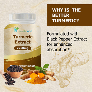 OEM Package 2250mg Turmeric Extract Capsules Dietary Black Pepper Root Extract <b>Supplement</b> Boost Immune System for Adults - Product Image 4