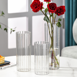 <span class=keywords><strong>Vase</strong></span> à <span class=keywords><strong>fleurs</strong></span> moderne en plastique <span class=keywords><strong>transparent</strong></span> à nervures, <span class=keywords><strong>vase</strong></span> décoratif <span class=keywords><strong>transparent</strong></span> pour la décoration de la maison, de la table de mariage - Product Image 6