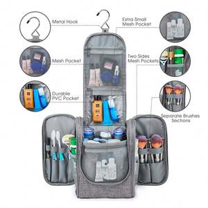 Free Sample New Arrival Waterproof Laege Capacity Toilet Wash <b>Storage</b> Organizer Portable Hanging Toiletry Bag - Product Image 5