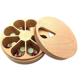Caja <span class=keywords><strong>de</strong></span> <span class=keywords><strong>madera</strong></span> para guardar pastillas, organizador diario semanal <span class=keywords><strong>de</strong></span> medicina, vitamina, 7 días - Product Image 3