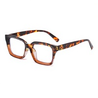 Lunettes de presbytie 2419 Spring Leg avec verres transparents anti-lumière bleue, HD, pour personnes âgées, non pliables, anti-fatigue, pour visages carrés, avec étui