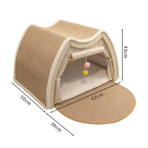Maison-griffoir pour chat, tente pour animaux de compagnie, <span class=keywords><strong>lit</strong></span>-caverne confortable pour chats, nid semi-fermé pour animaux de compagnie, pour petits, moyens et grands chats - Product Image 6