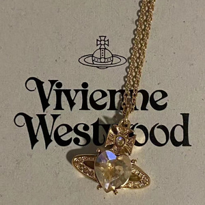 Collar de Corazón con Circones Brillantes Grandes de Lujo Estilo Punk de la Reina Vivienne del Oeste, Elegante Conjunto de Joyería de Moda - Product Image 4