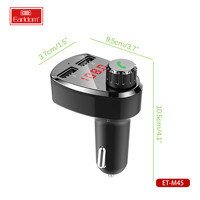 EARLDOM-Reproductor de MP3 para coche, dispositivo de carga rápida USB dual con transmisor FM BT 5,0, receptor manos libres, llamadas, almacenamiento de tarjeta TF