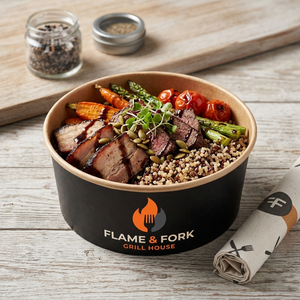 Hot Selling Disposable Waster and Oil Proof Food Paper Bowl Take Out Lunchbox Kraft Paper Food <b>Container</b> - Product Image 2