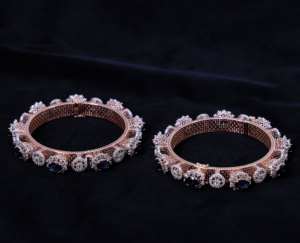 14K <b>Rose</b> <b>Gold</b> 10.74 CT Oval Cut Diamond Pacheli <b>Bangle</b> Natural HI Color SI Clarity Rhodium Plated Women's IGI Certified Elegant - Product Image 1