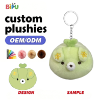 Porte-clés tortue en peluche personnalisé, rembourrage en coton PP, peluche super douce, design brodé personnalisé