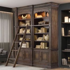 American Country Solid Wood Carved Villa Large <strong>French</strong> Retro Study Bookcase Living Room Dining Home Furniture Storage <strong>Shelf</strong> Model - Product Image 2