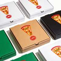 Boîte à pizza personnalisée imprimée 6 / 7 / 8 / 9 / 10 / 12 pouces, boîte d'emballage jetable, boîte d'emballage pliable, carton à pizza avec logo