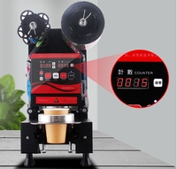 Équipement de restauration commerciale automatique 90 95mm café boisson bulle thé Machine à sceller les tasses en plastique Machine à sceller
