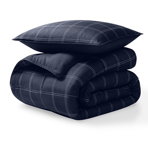 Couette moderne bleu nuit écologique de haute qualité, confortable toute saison, douce, série 1800, ensembles de couettes de luxe - Product Image 1