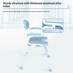 Elderly Pregnant Women Bathroom <b>Folding</b> Toilet Chair Bath <b>Stool</b> Shower Seat Non-Slip - Product Image 5