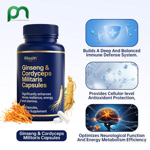 Suplementos Herbales para Hombres, Ginseng, Cordyceps Militaris, Cápsulas Veganas Bajas en Azúcar para Energía Diaria, Refuerzo del Sistema Inmunológico, OEM - Product Image 3