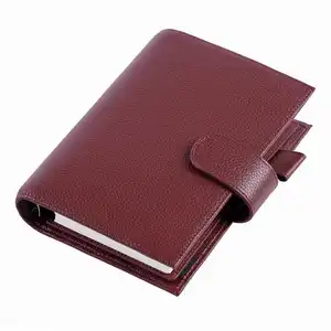 Anpassen Personal isierte Luxus A5 Echt leder 6 Ringe Binder Business Planner Notebook Geschenkset