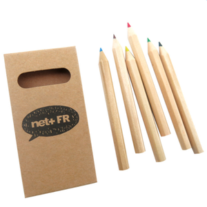 Crayons de couleur hexagonaux promotionnels de 3,5 pouces, mini-set de crayons de couleur, écologiques, prise en main <span class=keywords><strong>facile</strong></span>, logo personnalisé, crayons en bois, <span class=keywords><strong>papier</strong></span> kraft - Product Image 4