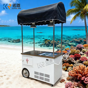 Carretto Commerciale per Gelato con Vetrina, Chiosco Mobile per Dessert e Gelato per Attività di Vendita Ambulante - Product Image 3