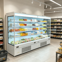 Vitrine Réfrigérée Commerciale Grande Capacité pour Supermarché, à Inverter, Sans Givre, pour Stockage de Fruits et Légumes