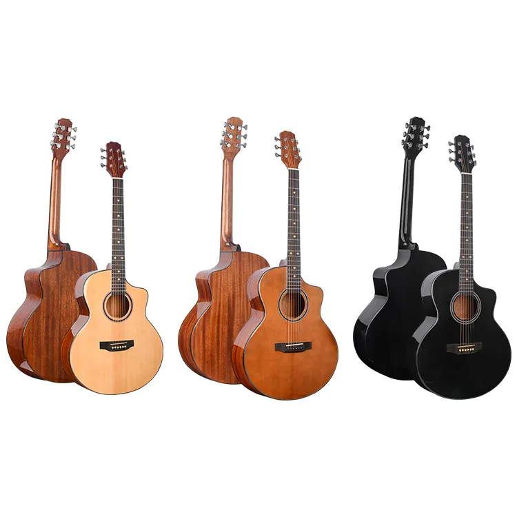 ODM wholesale 40 inch all solid acoustic guitar musical instruments manufacturer low price