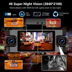 Caméra embarquée 4 canaux pour voitures, WIFI 5G, GPS, enregistreur DVR, 360 degrés, 4K avant et arrière, commande vocale, caméra de stationnement, caméra de voiture - Product Image 4
