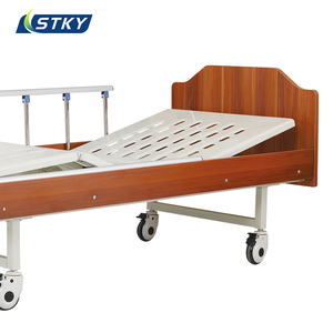 Letto Ospedaliero Manuale in Legno a 2 Manovelle per Assistenza Domiciliare con Sponde in Lega di Alluminio e <span class=keywords><strong>Testiera</strong></span> Rimovibile - Product Image 6