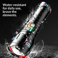 Lampe torche rechargeable à longue autonomie avec zoom télescopique, lumière laser, batterie 18650, lumière puissante pour l'extérieur