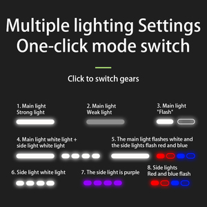 Porte-clés multifonctionnel Lampe de poche LED Luminous UV Blacklight Outdoor Portable USB Rechargeable Flashlight With Warning Light - Product Image 2