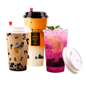 Vasos de plástico PP desechables impresos IML personalizados 16oz 20oz 24oz tazas para llevar batido de doble pared para jugo de té de la leche - Product Image 5